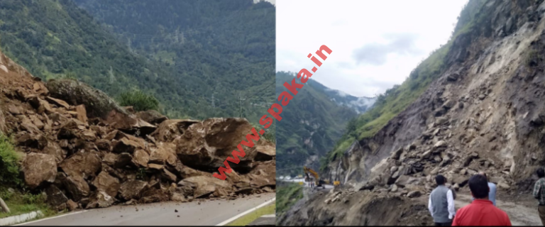 हिमाचल: किन्नौर में चट्टानें गिरने से NH-5 हुआ बंद,सेब उत्पादों की बढ़ी मुश्किलें